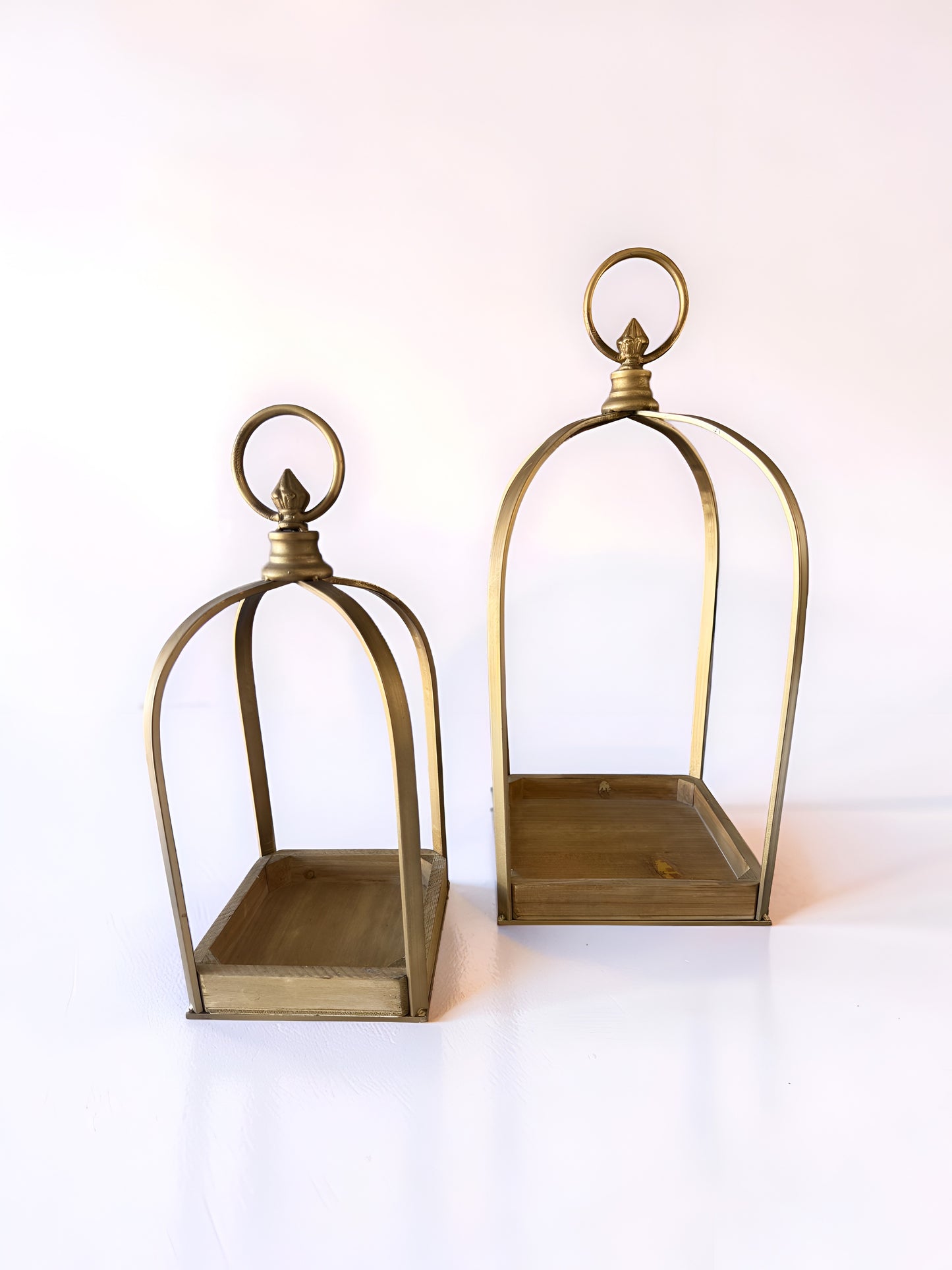 Tall Gold Metal Lantern