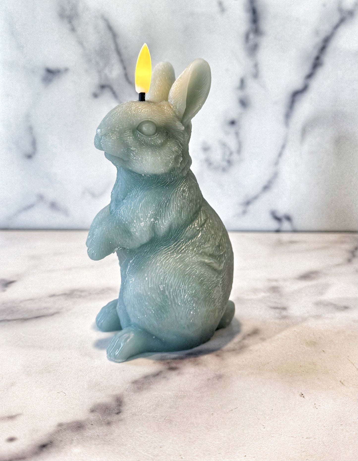 Green Flameless Bunny Candle