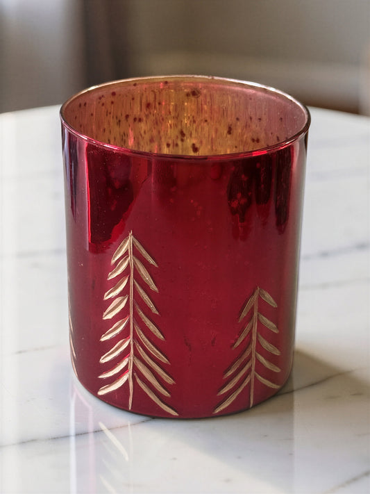 Red and White Tree Candle Holder