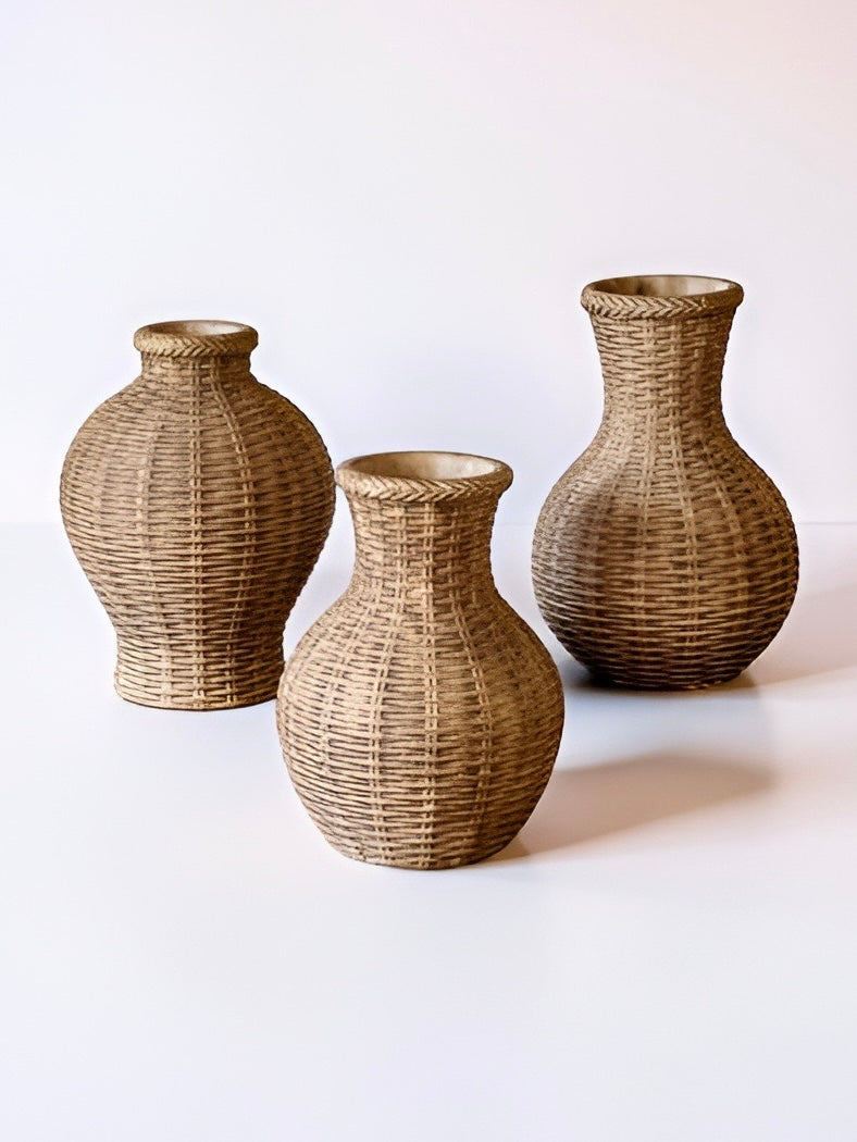 Natural Weave Stoneware Vases