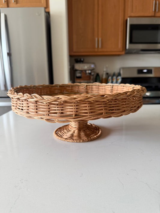 Woven Rattan Pedestal