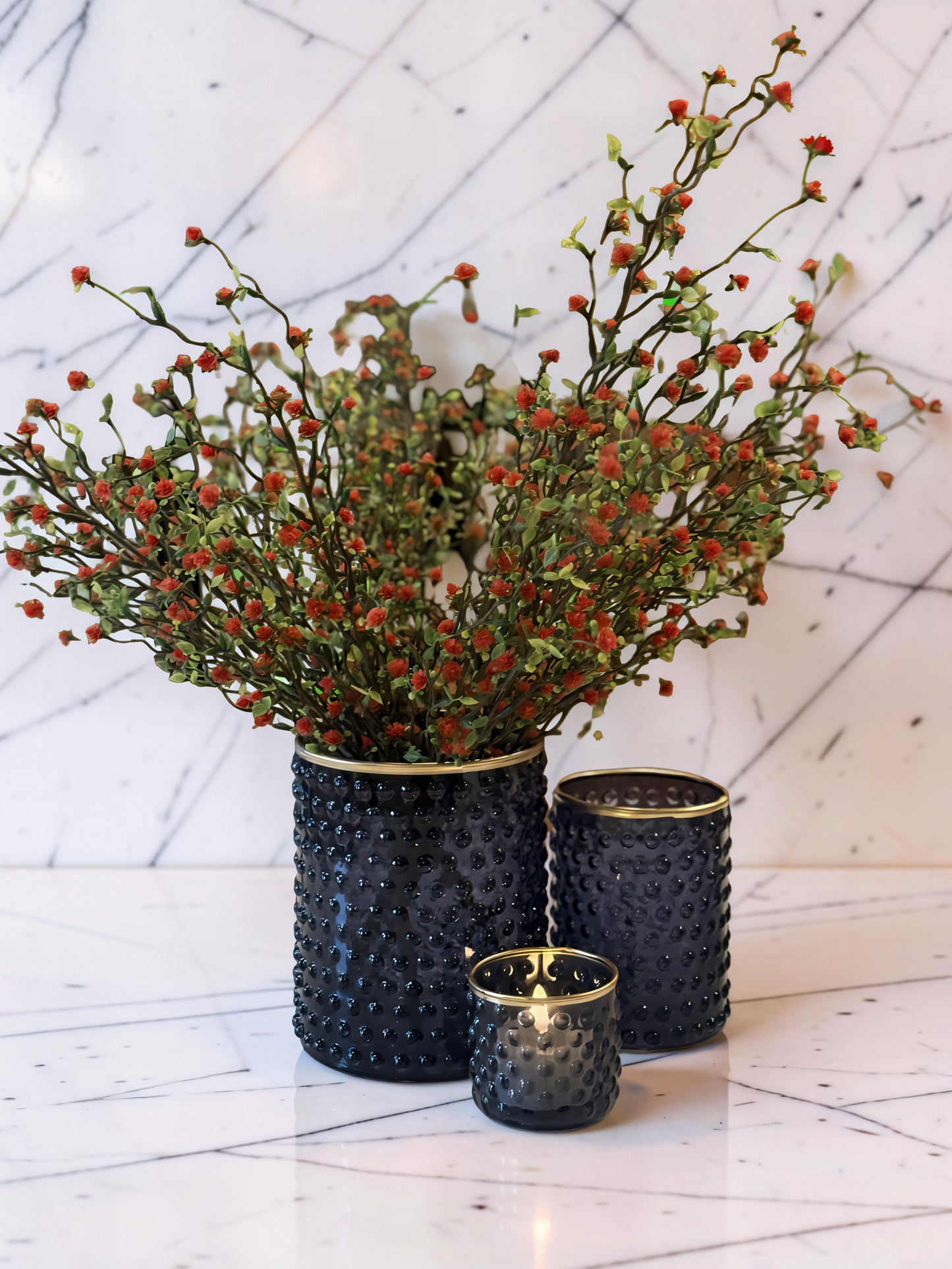 Blue Dot Embossed Containers