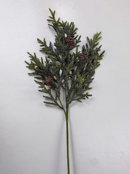 Snowy Juniper Stem with mini Pinecones