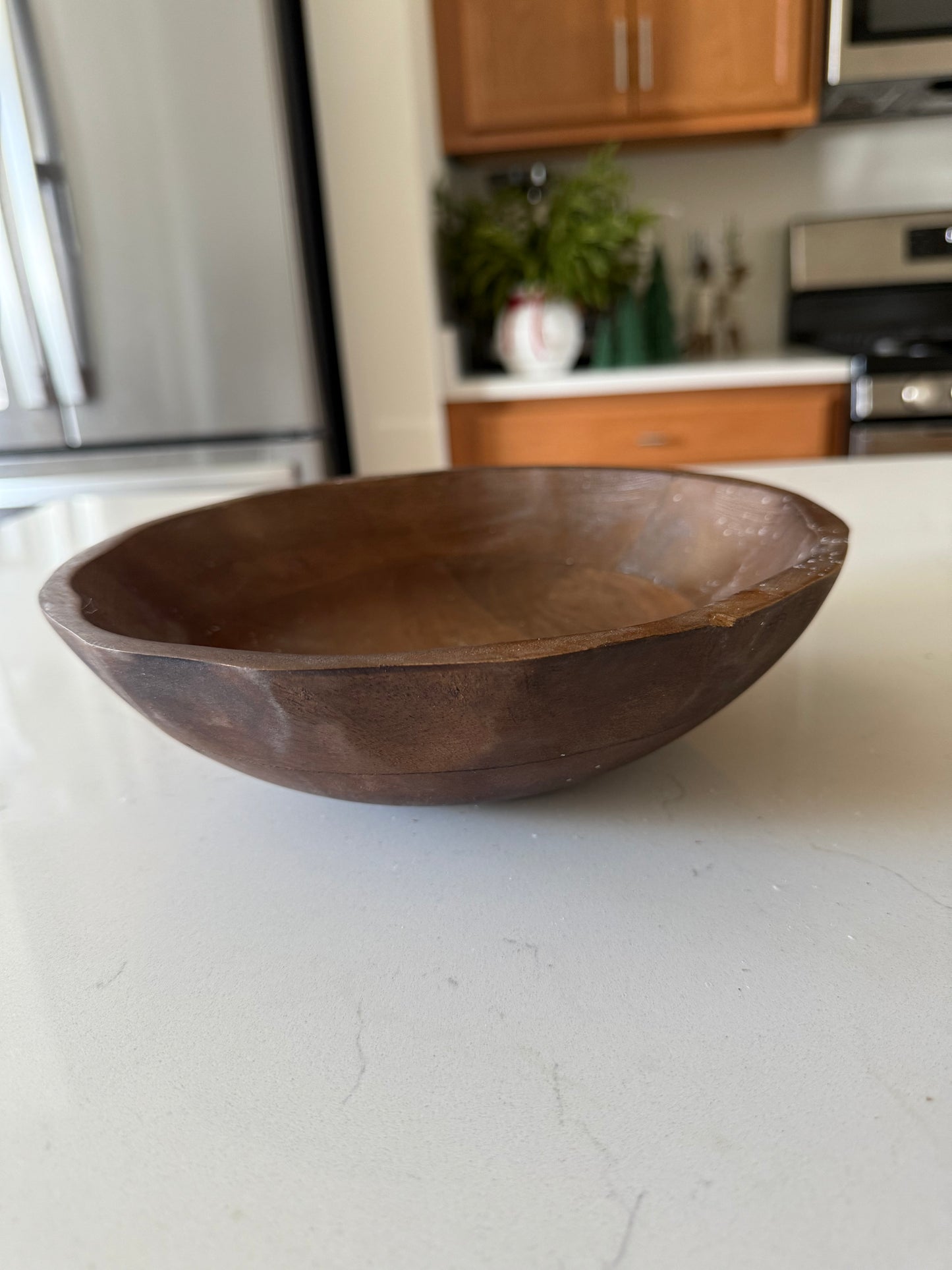 Carved Mango Wood Bowl