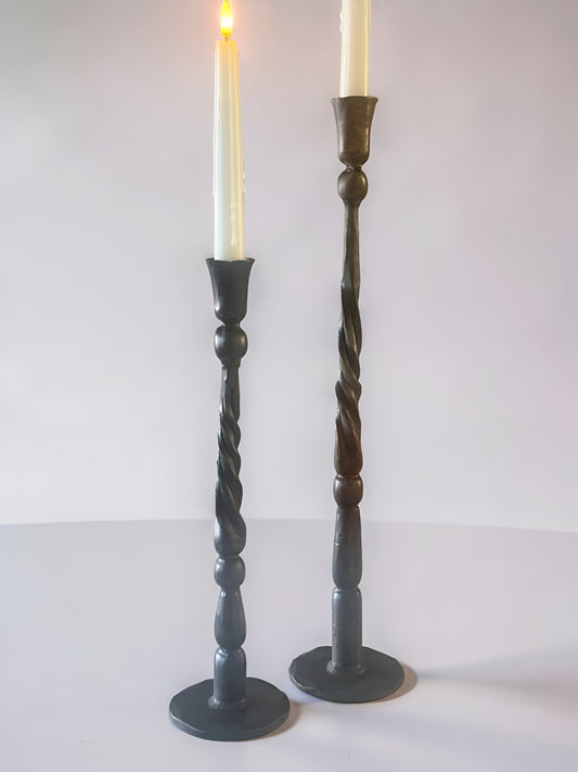 Metal Twist Candle Holders Set of 2