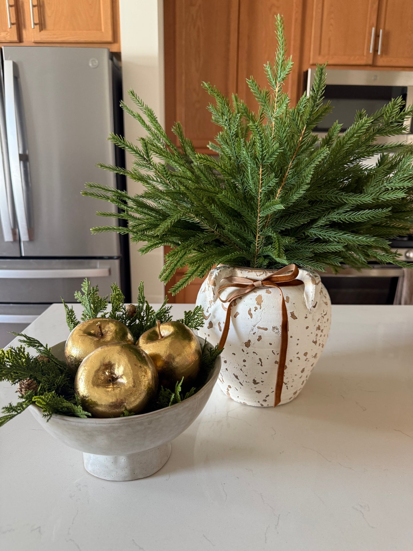 Vintage White Terracotta Vase -8.5”H