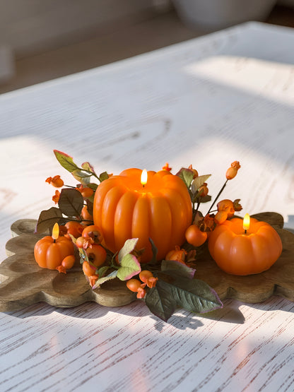 Orange LED Flicker Pumpkin Candle