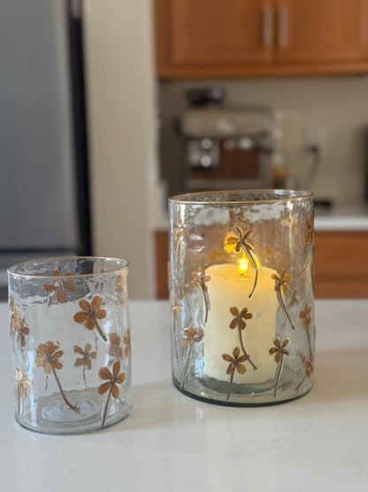Wildflower Pressed Glass Jars