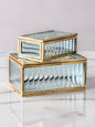 Glass and Brass Boxes - Set of 2