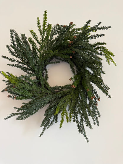 Norfolk Cascade Wreath-18”