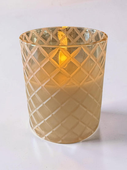Etched Diamond Champagne Flameless Candle