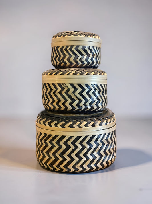 Black and White Basket Set