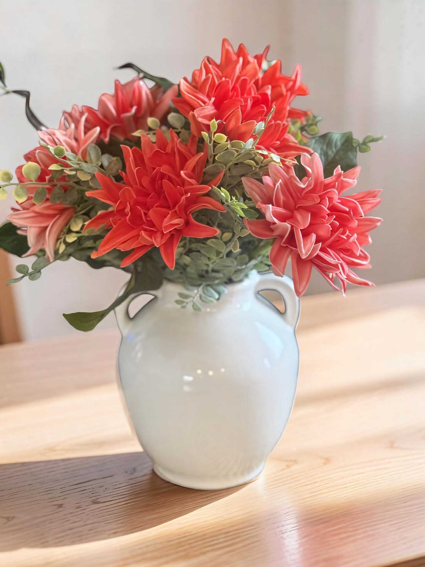 Orange Coral Real Touch Dahlia Bundle