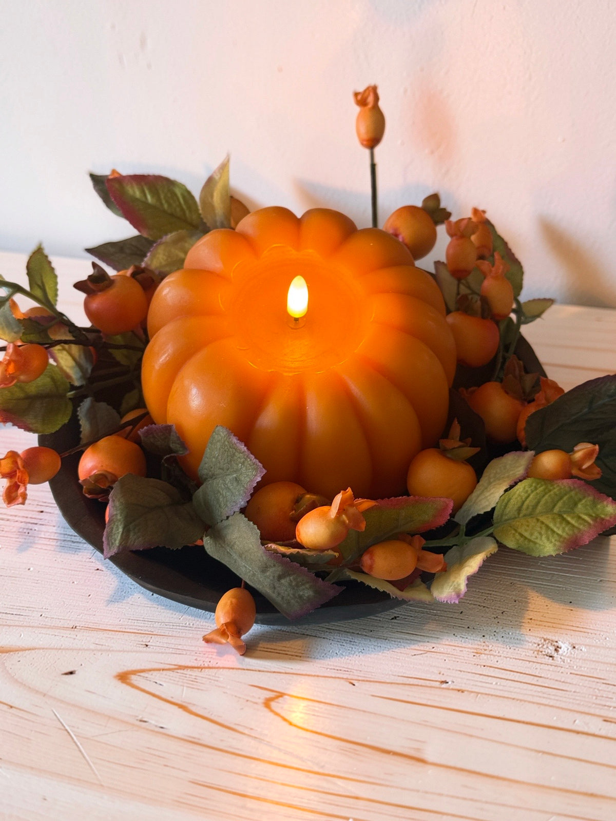 Orange Berry Candle Ring