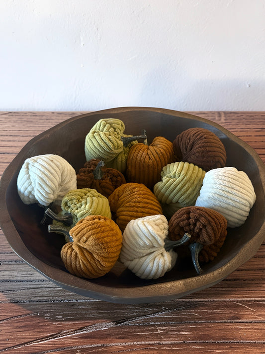 Mini Corduroy Harvest Pumpkins