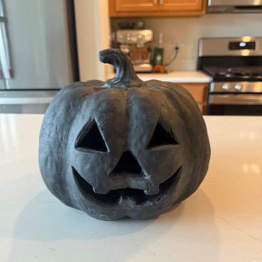 Black Terracotta Jack O Lantern -9''