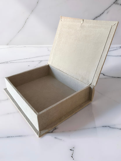 Beige Linen Storage Book