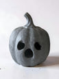 Black Terracotta Ghost Face Pumpkin-8”