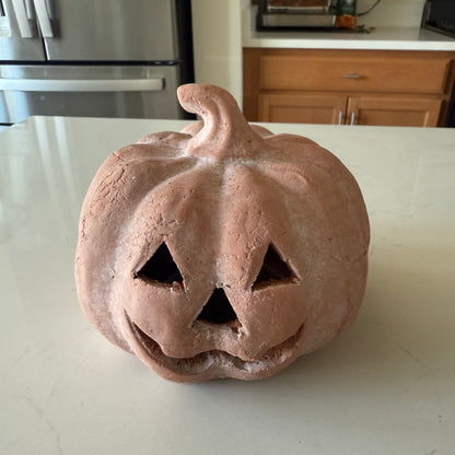 Terracotta Mini Jack O Lanterns - 6.5''