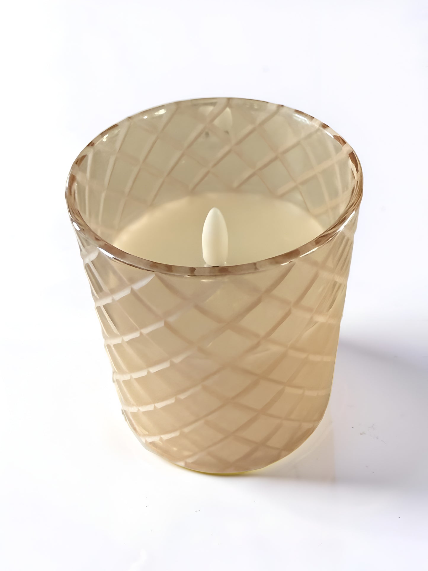 Etched Diamond Champagne Flameless Candle