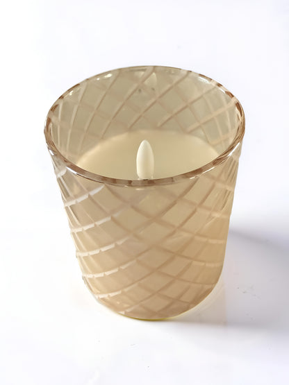 Etched Diamond Champagne Flameless Candle