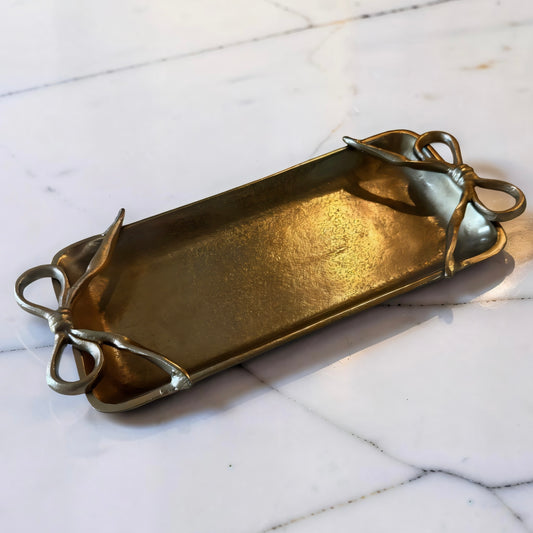 Gold Tray with Bow Handles