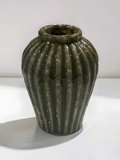 Green Terracotta Round Vase