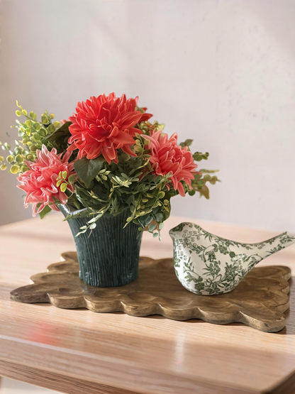 Orange Coral Real Touch Dahlia Bundle