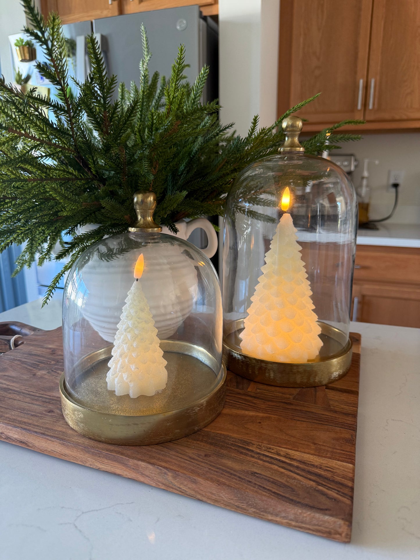 Glass Cloche with Gold Base -8”