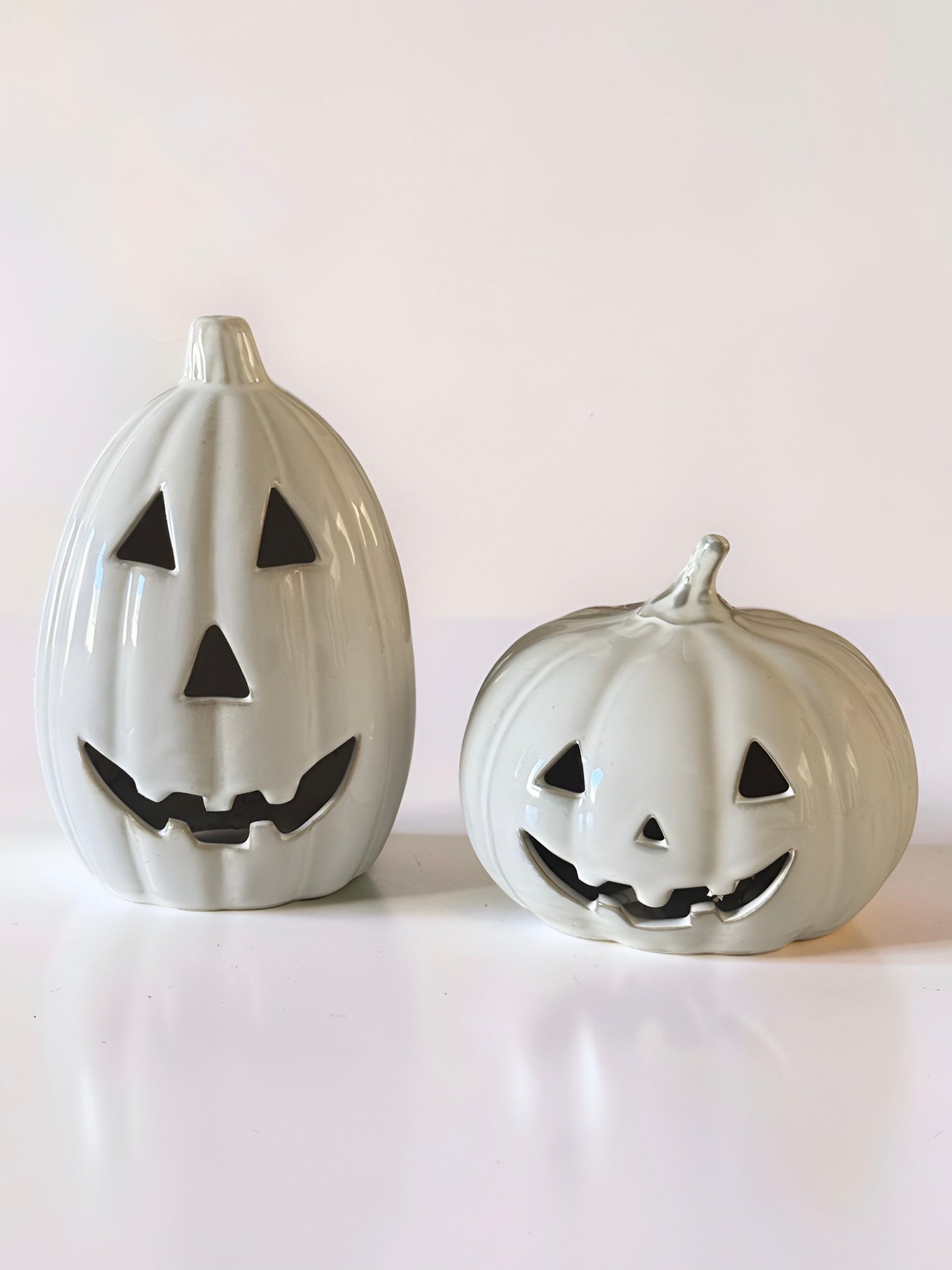 White Ceramic Jack-O-Lantern