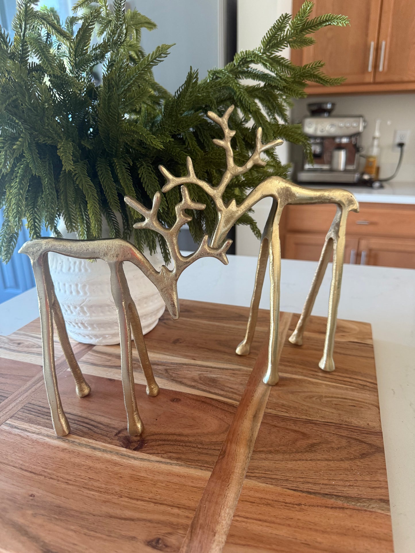 Gold Looking Down Reindeer - set of 2