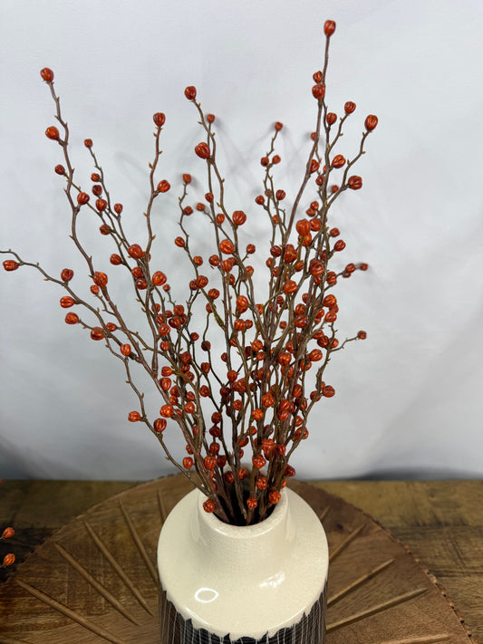 Mini Berries Stem - pumpkin