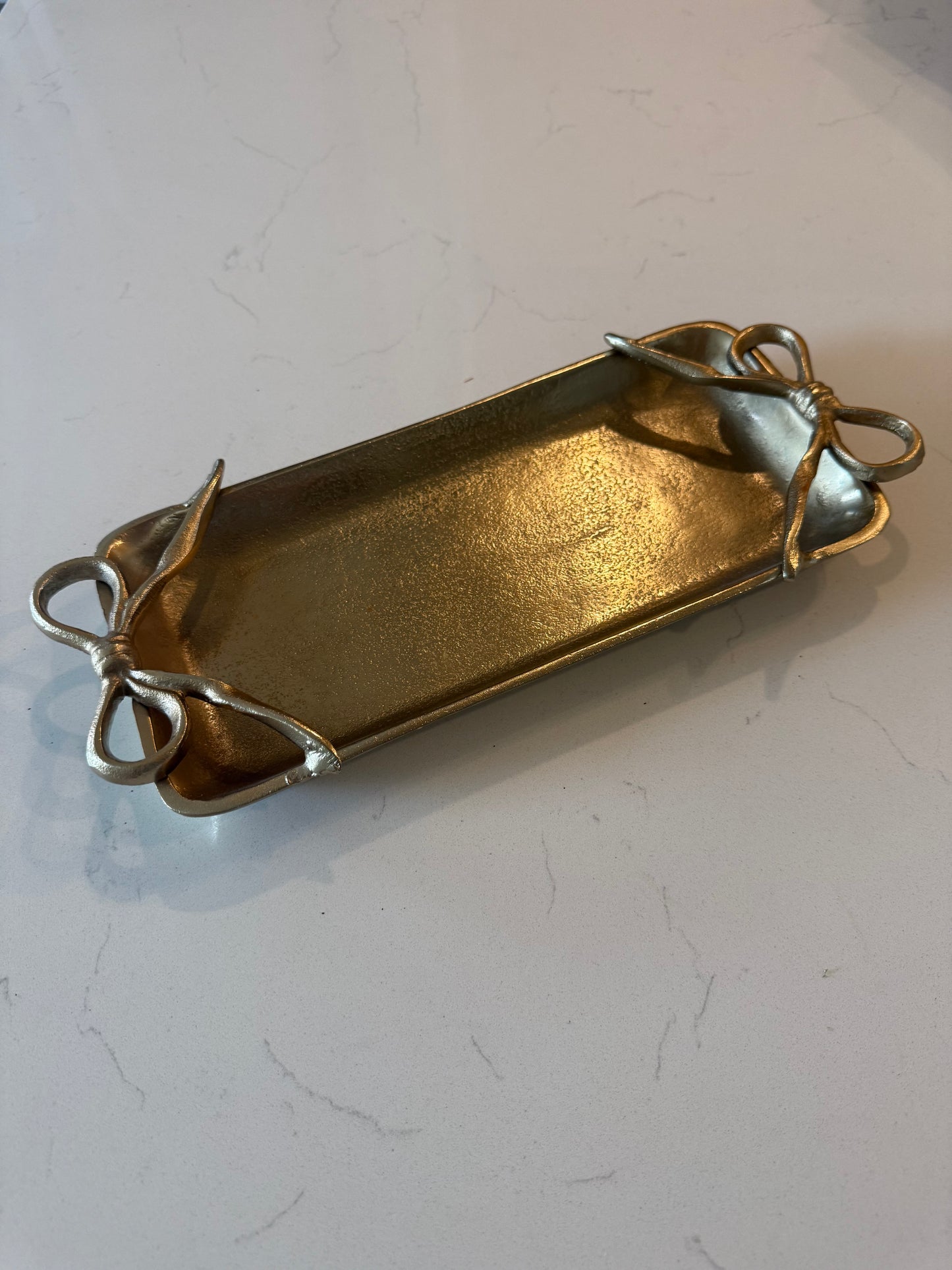 Gold Tray with Bow Handles