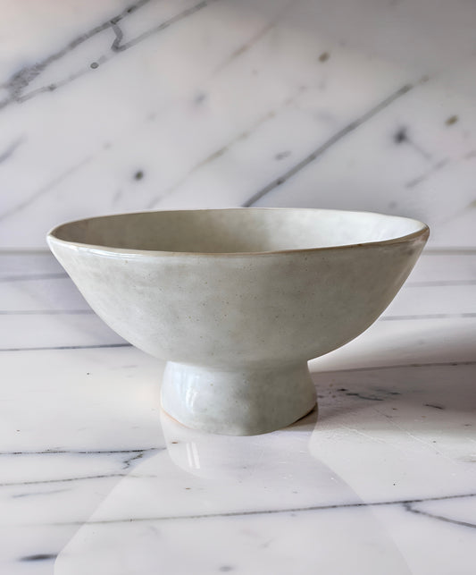 White Ceramic Raised Bowl