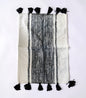 Black Striped Tassel Mat