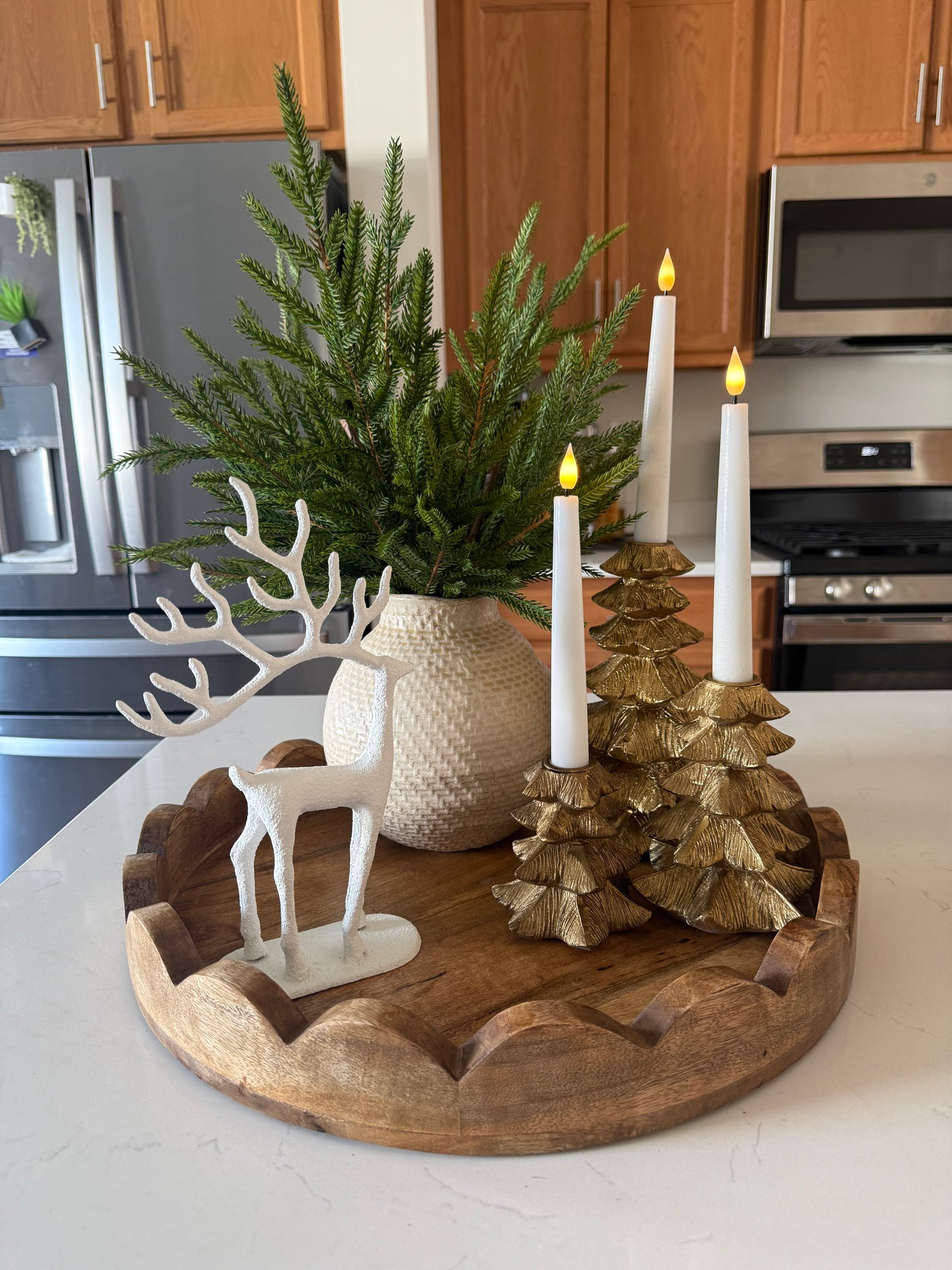 Gold Fir Tree Taper Holders