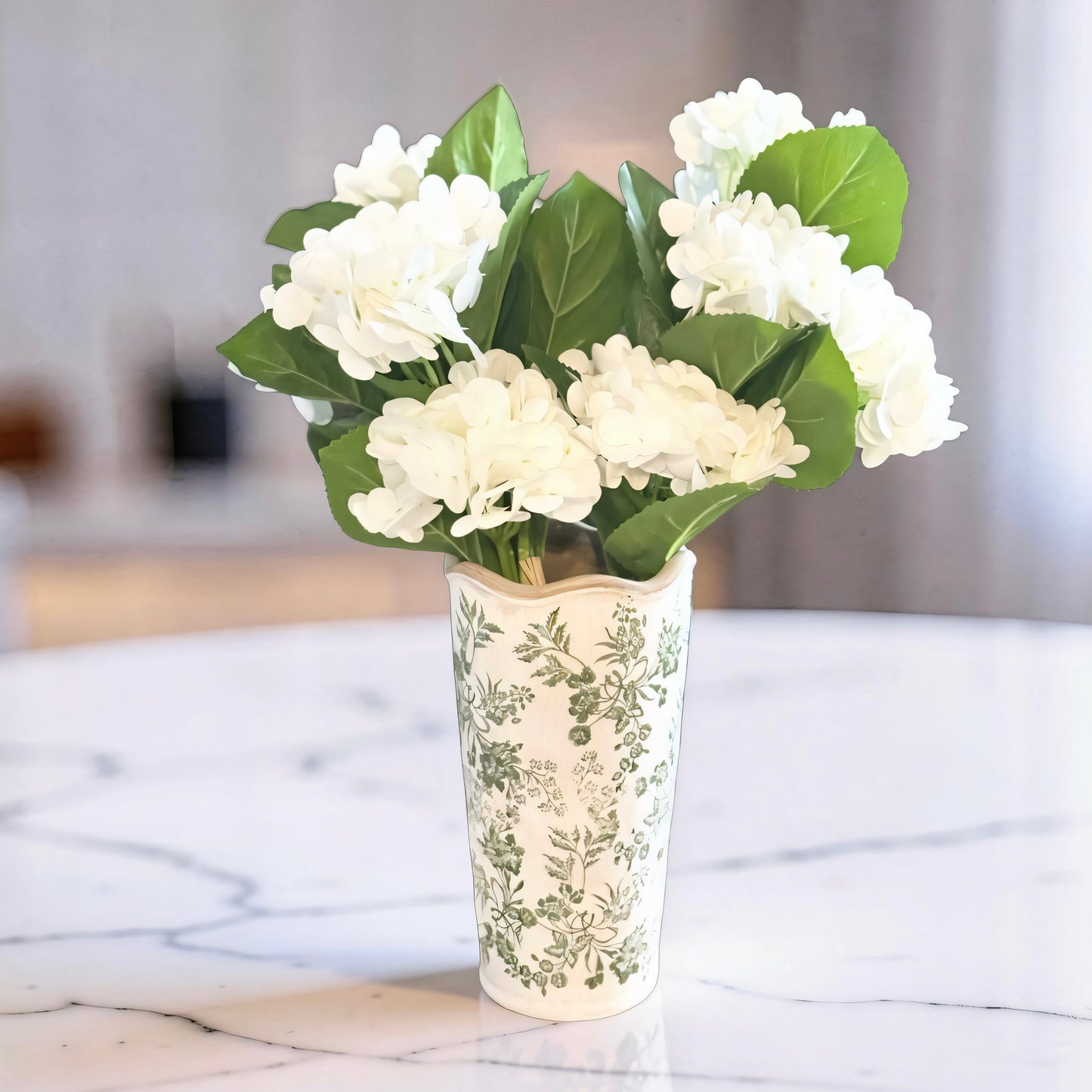 White Real Touch Hydrangea Bundle - 13''L