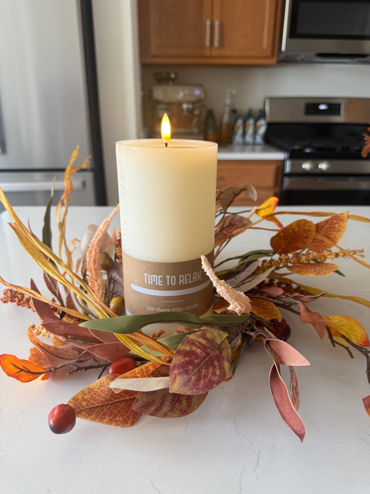 Aspen Acorn Candle Ring- 6.5”