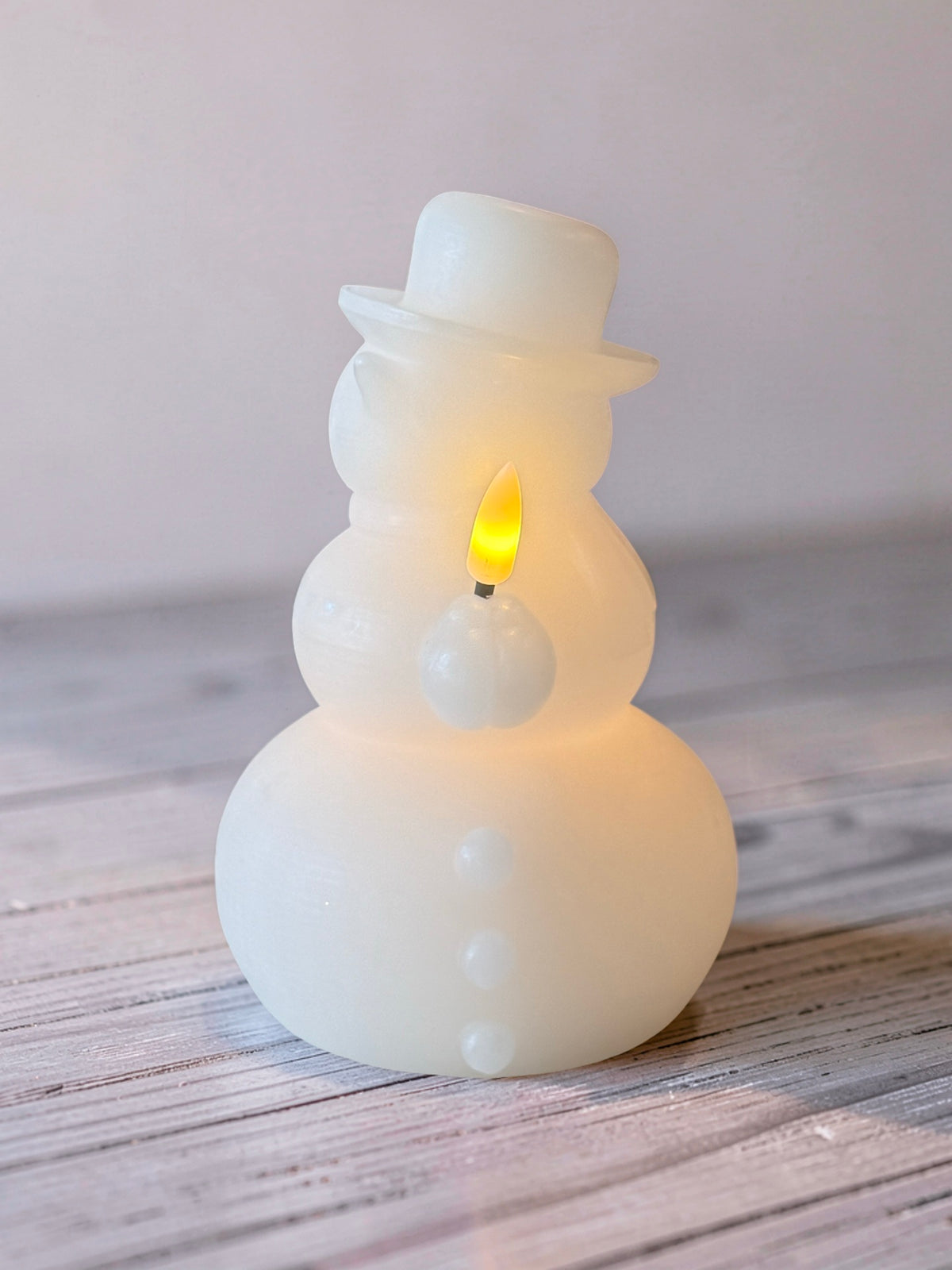 LED Snowman Flicker Flame Candle with Timer