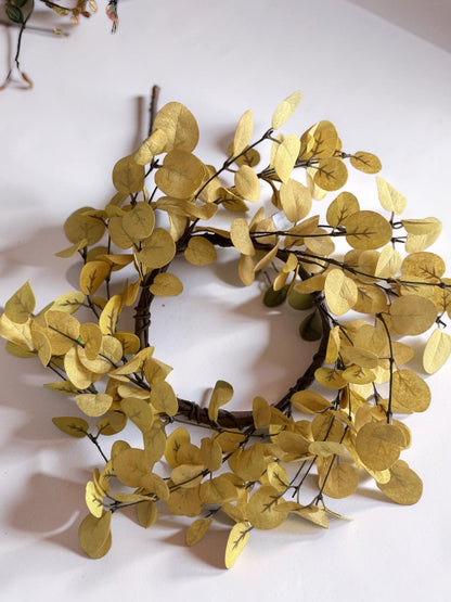 Penny Leaf Candle Ring Mustard