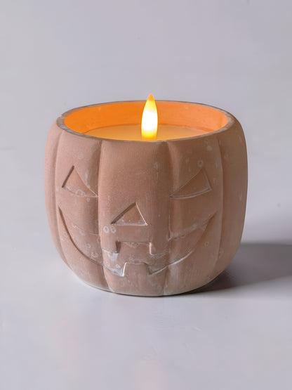 Orange Jack O Lantern Candle
