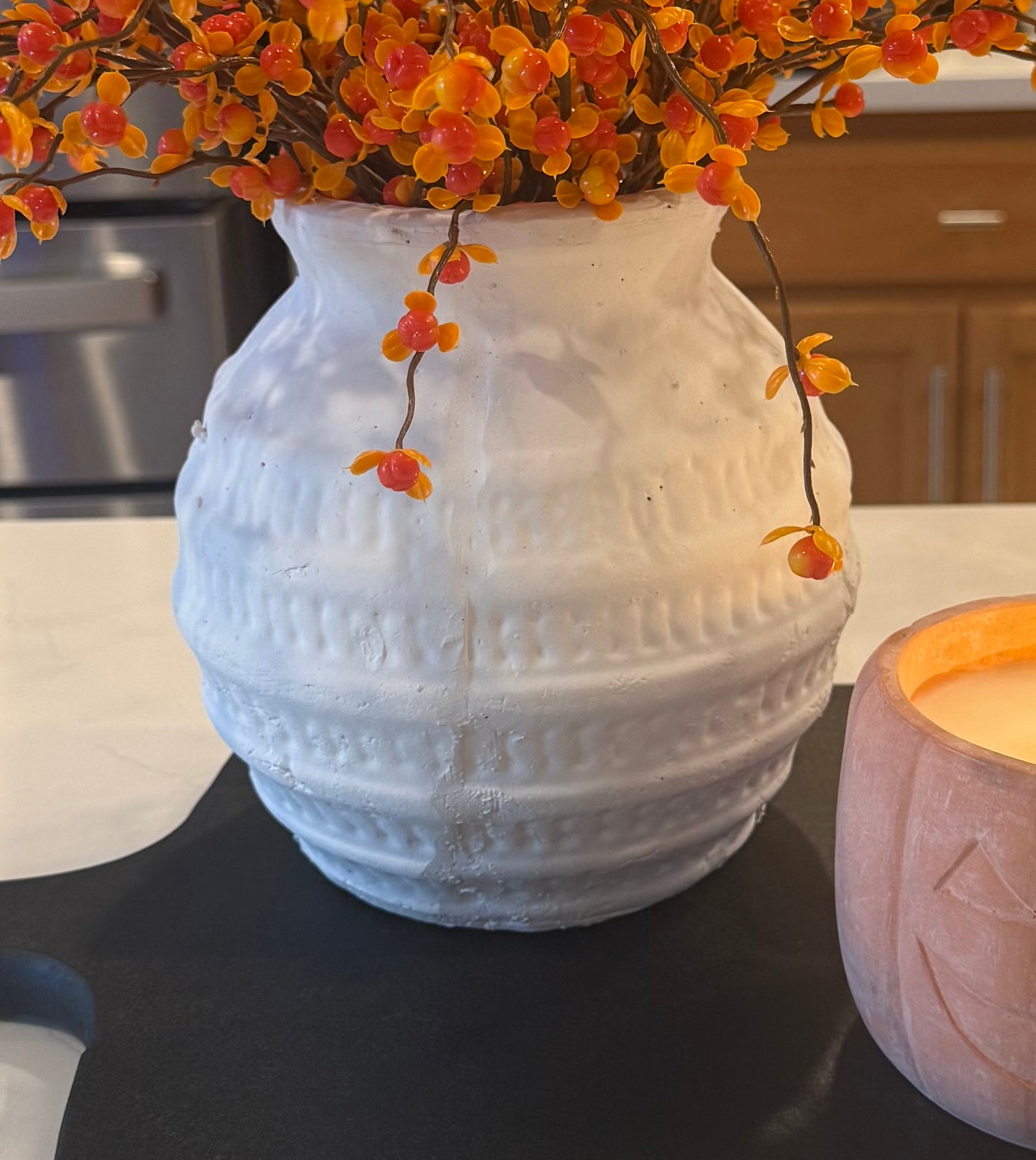 White Wash Vase -6.7”H