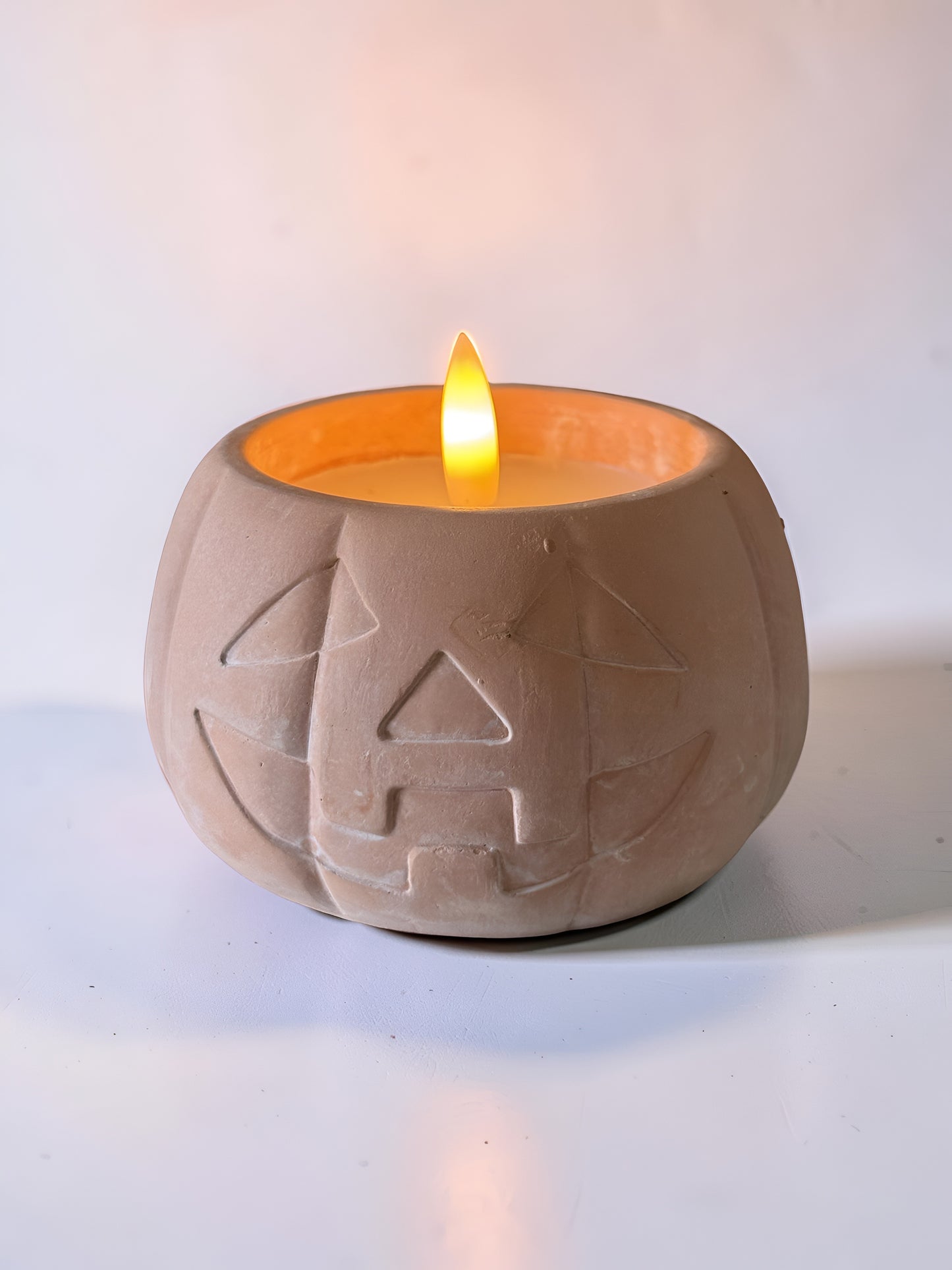 Orange Jack O Lantern Candle