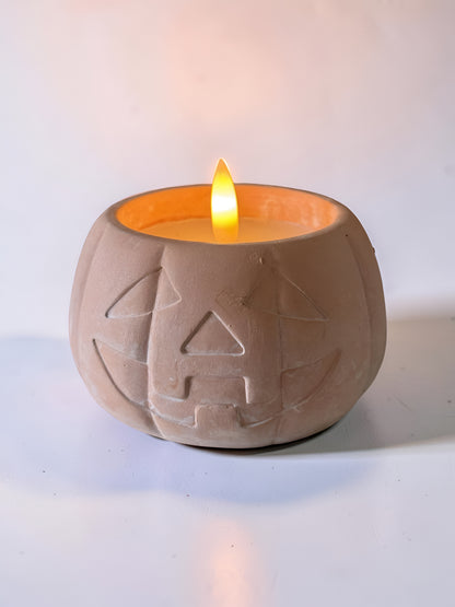 Orange Jack O Lantern Candle