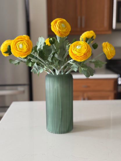 Real Touch Dark Yellow Bud and Bloom Ranunculus Stem