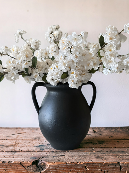Black Two Handle Jug Vase