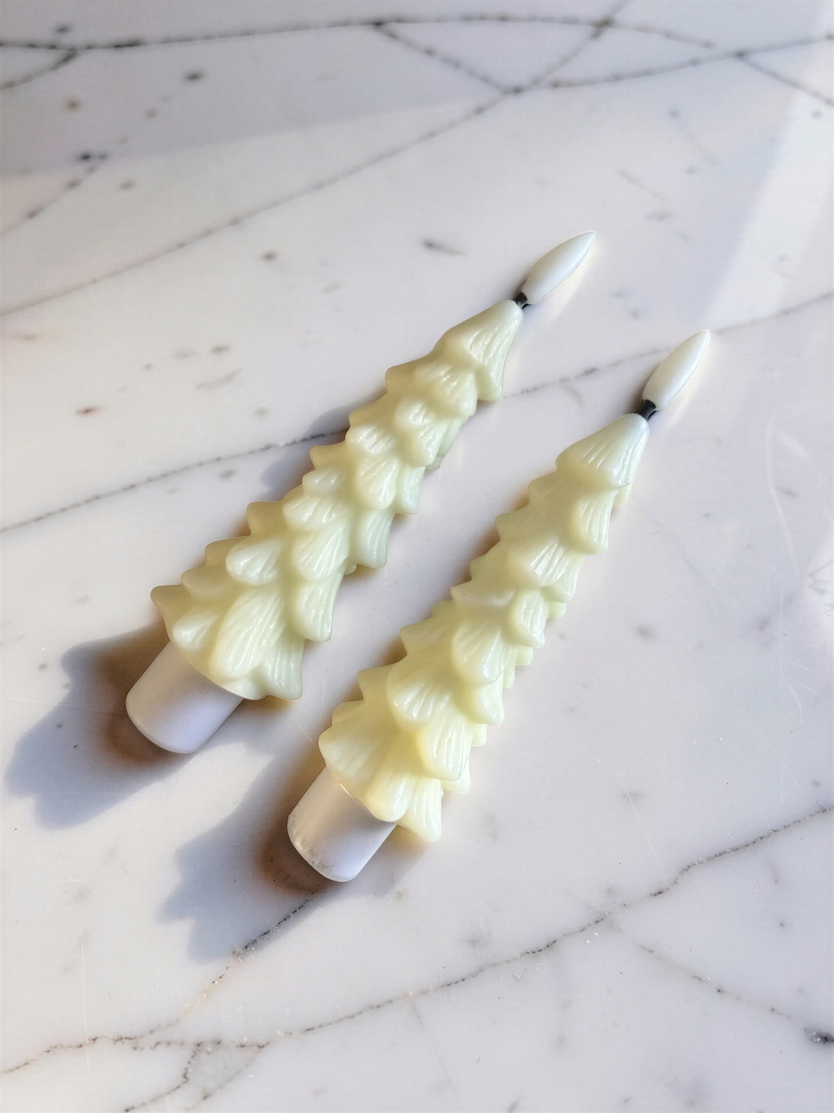 Ivory Mini Tree Taper Candles | Set of 2