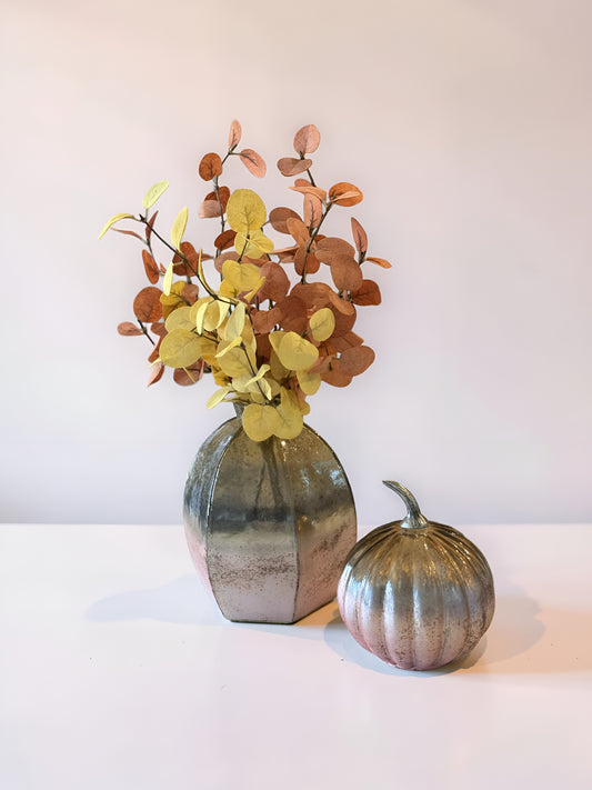 Small Glass Vase and Pumpkin Bundle
