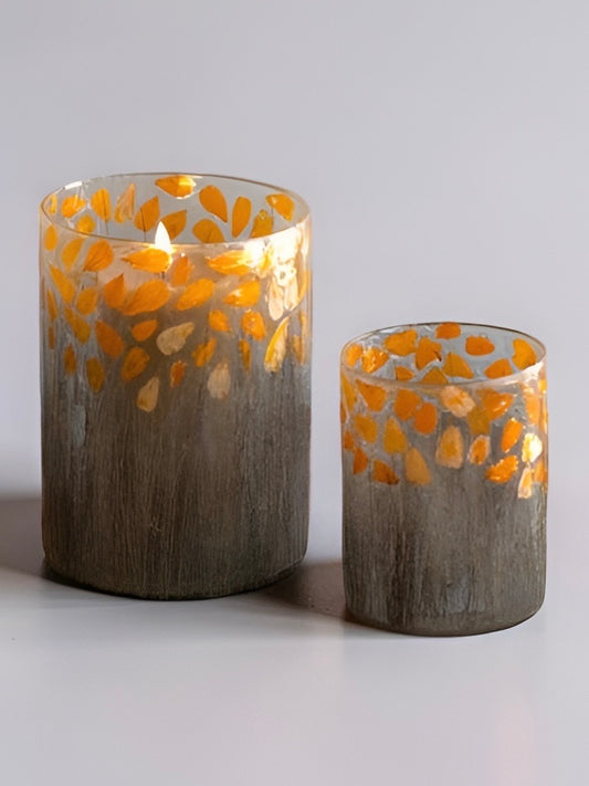 Orange Leaf Pressed Jars