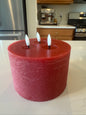 Red Flameless Triple Wick Candle